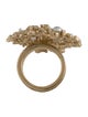 Chanel Faux Pearl & Strass Flower Cocktail Ring