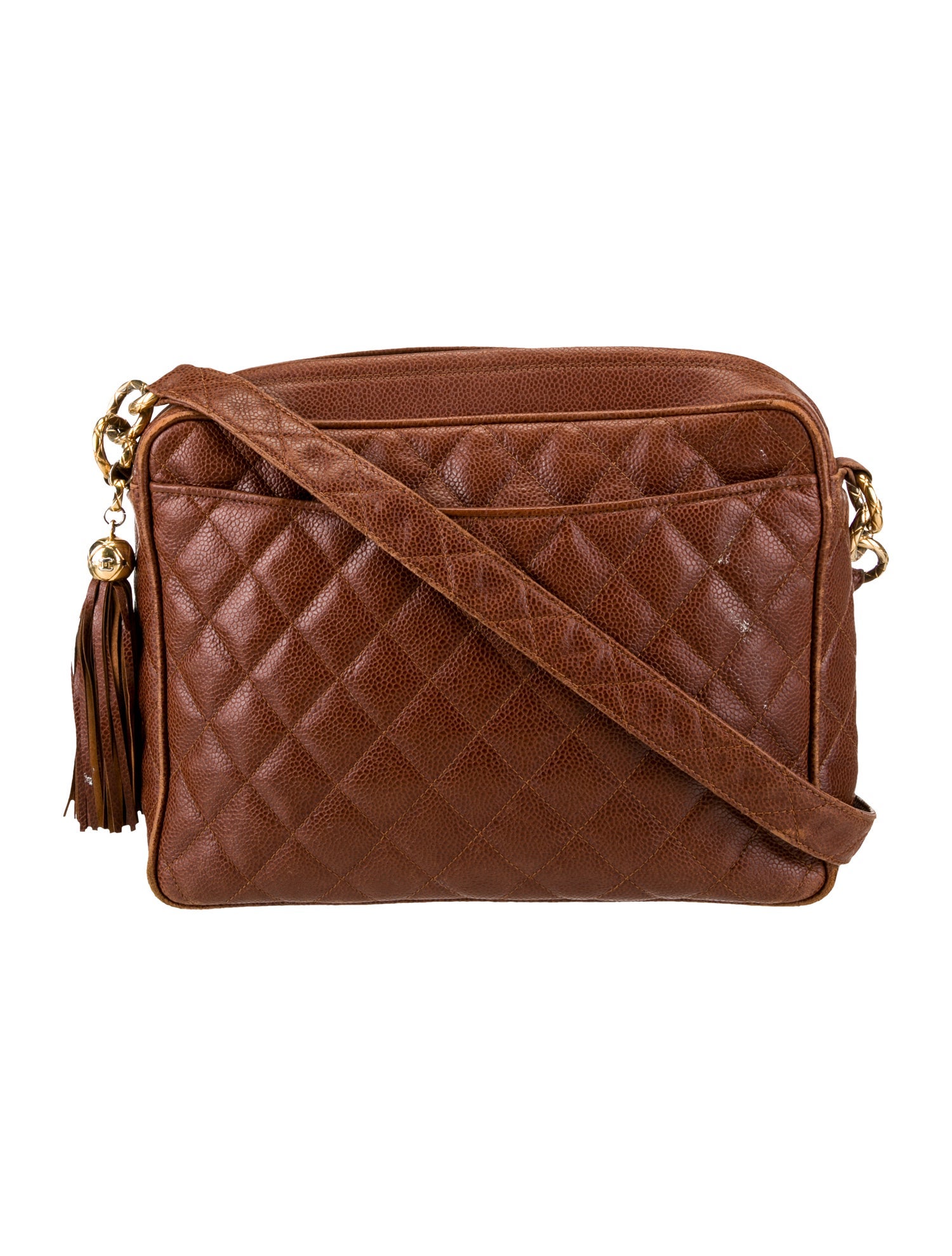 Chanel Quilted Caviar Tassel Camera Bag