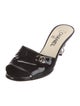 Chanel Interlocking CC Logo Patent Leather Slides