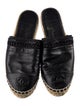 Chanel Interlocking CC Logo Leather Espadrilles