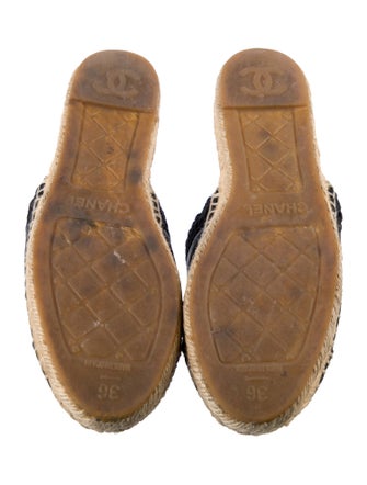 Chanel Interlocking CC Logo Leather Espadrilles
