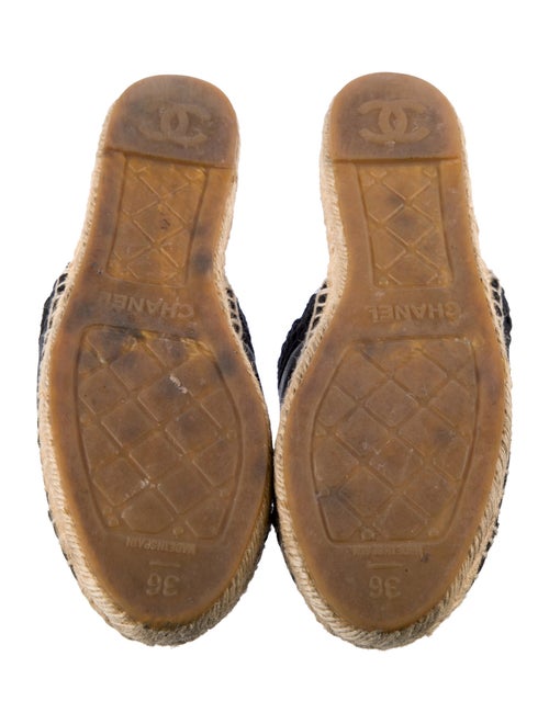 Chanel Interlocking CC Logo Leather Espadrilles