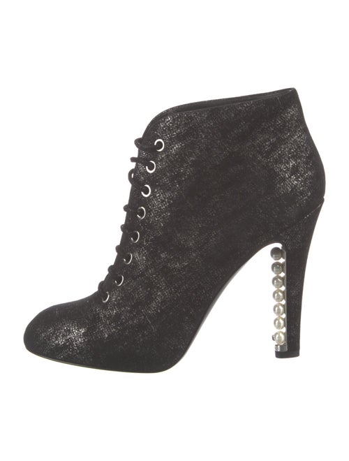 Chanel 2013 Interlocking CC Logo Lace-Up Boots