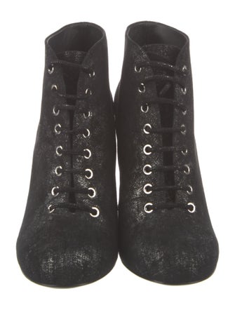 Chanel 2013 Interlocking CC Logo Lace-Up Boots