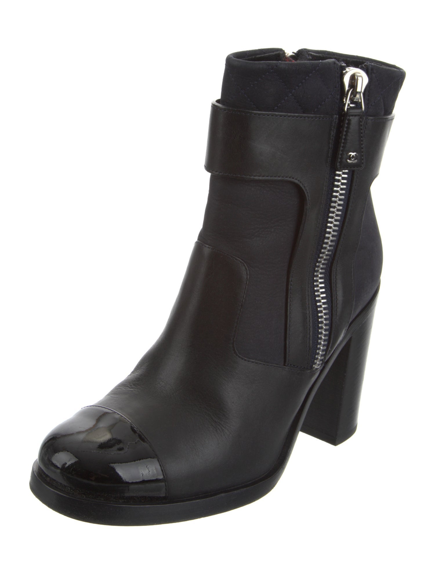 Chanel 2016 Interlocking CC Logo Moto Boots