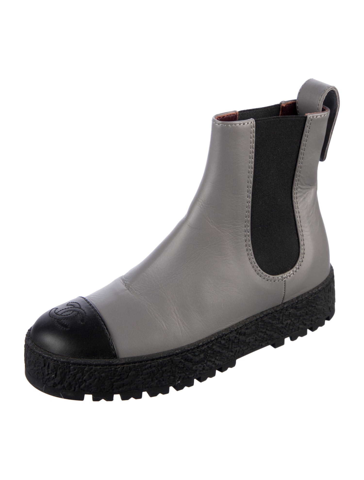 Chanel 2021 Interlocking CC Logo Chelsea Boots