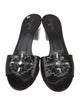 Chanel Interlocking CC Logo Patent Leather Slides