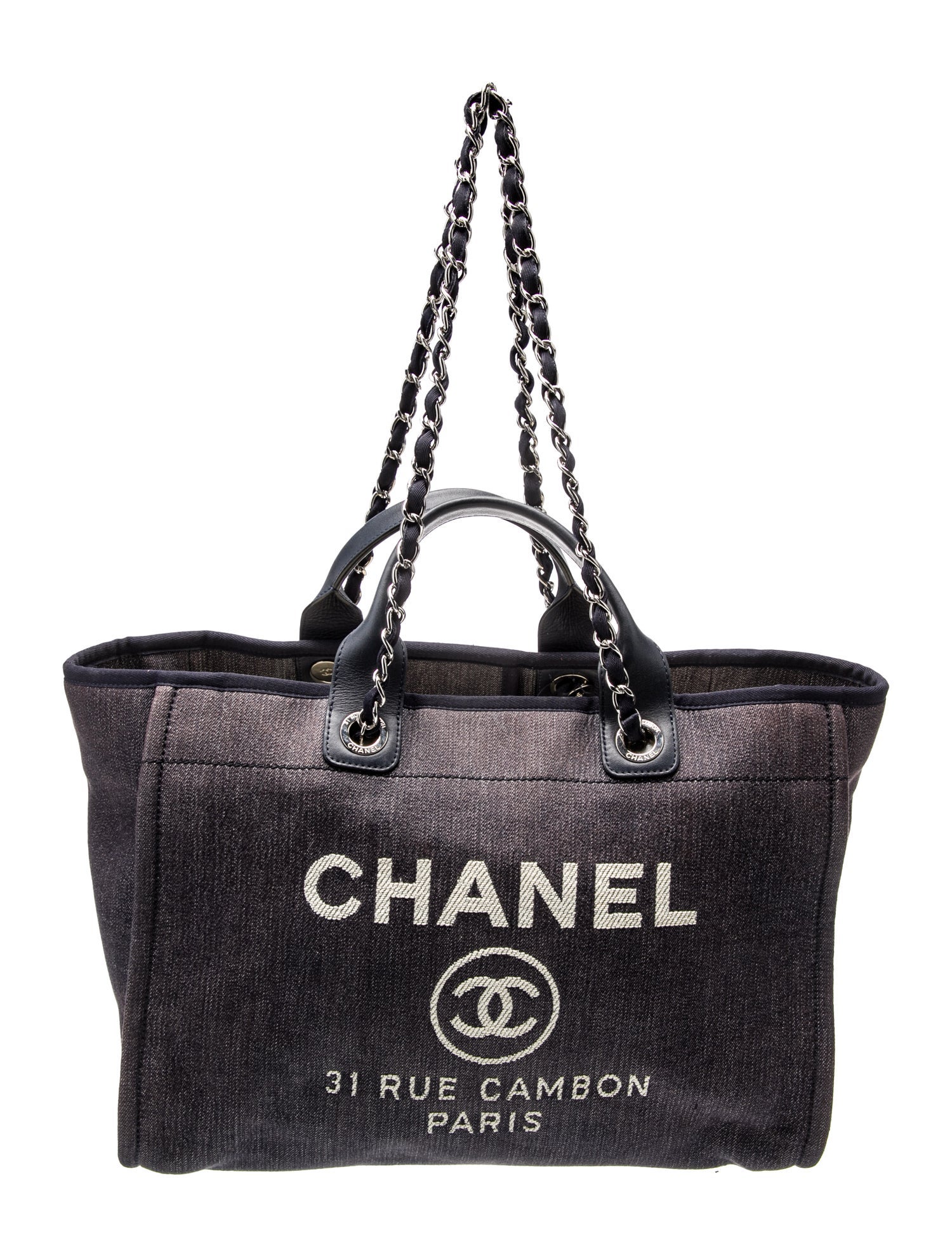 Chanel Medium Denim Deauville Shopping Tote