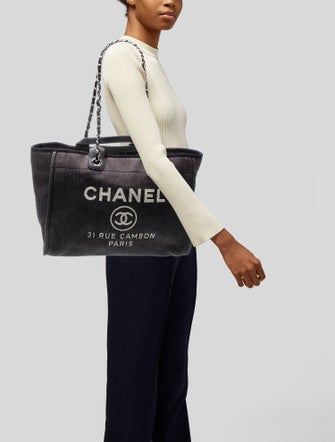 Chanel Medium Denim Deauville Shopping Tote