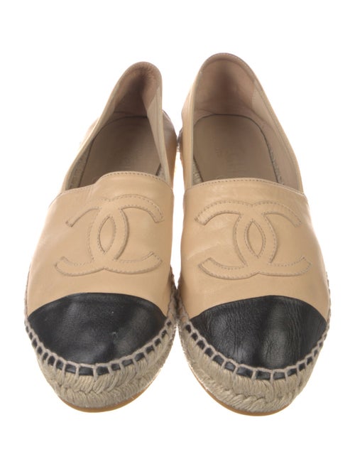 Chanel Interlocking CC Logo Leather Espadrilles