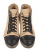 Chanel Interlocking CC Logo Leather Lace-Up Boots