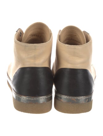 Chanel Interlocking CC Logo Leather Lace-Up Boots