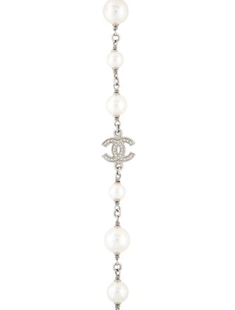 Chanel Faux Pearl & Strass CC Necklace