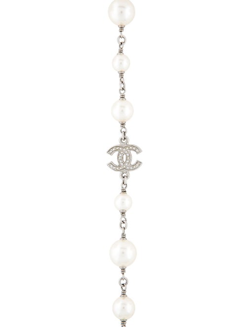 Chanel Faux Pearl & Strass CC Necklace