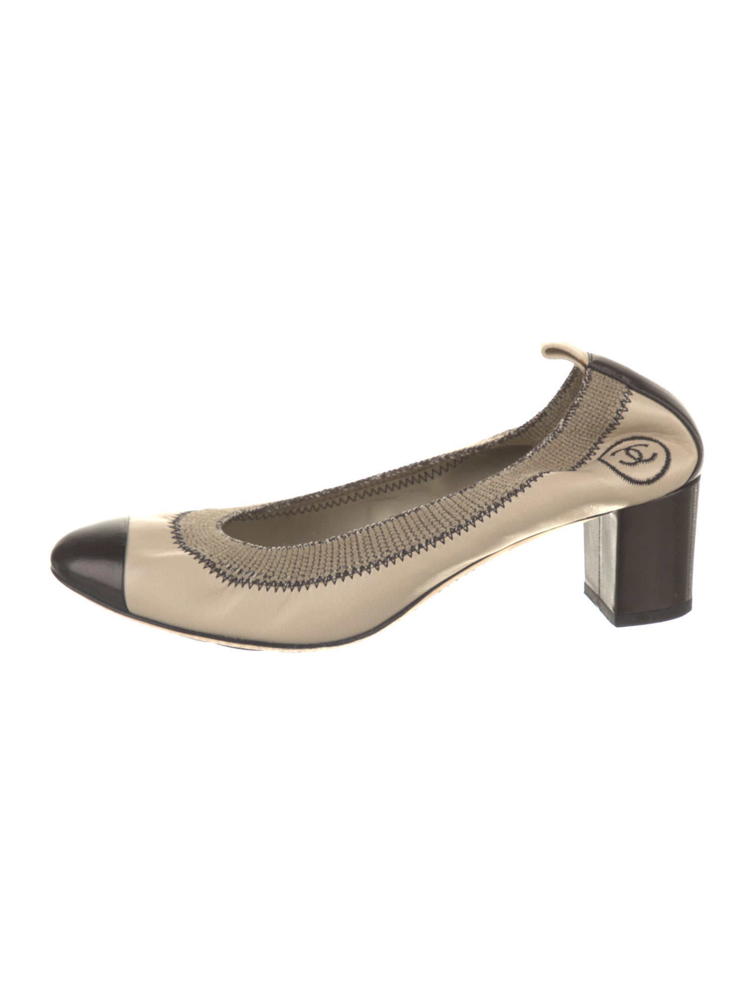 Chanel Interlocking CC Logo Lambskin Slingback Pumps