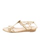 Chanel Interlocking CC Logo Snakeskin T-Strap Sandals