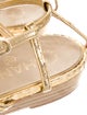 Chanel Interlocking CC Logo Snakeskin T-Strap Sandals