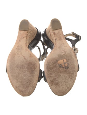 Chanel 2012 Interlocking CC Logo T-Strap Sandals