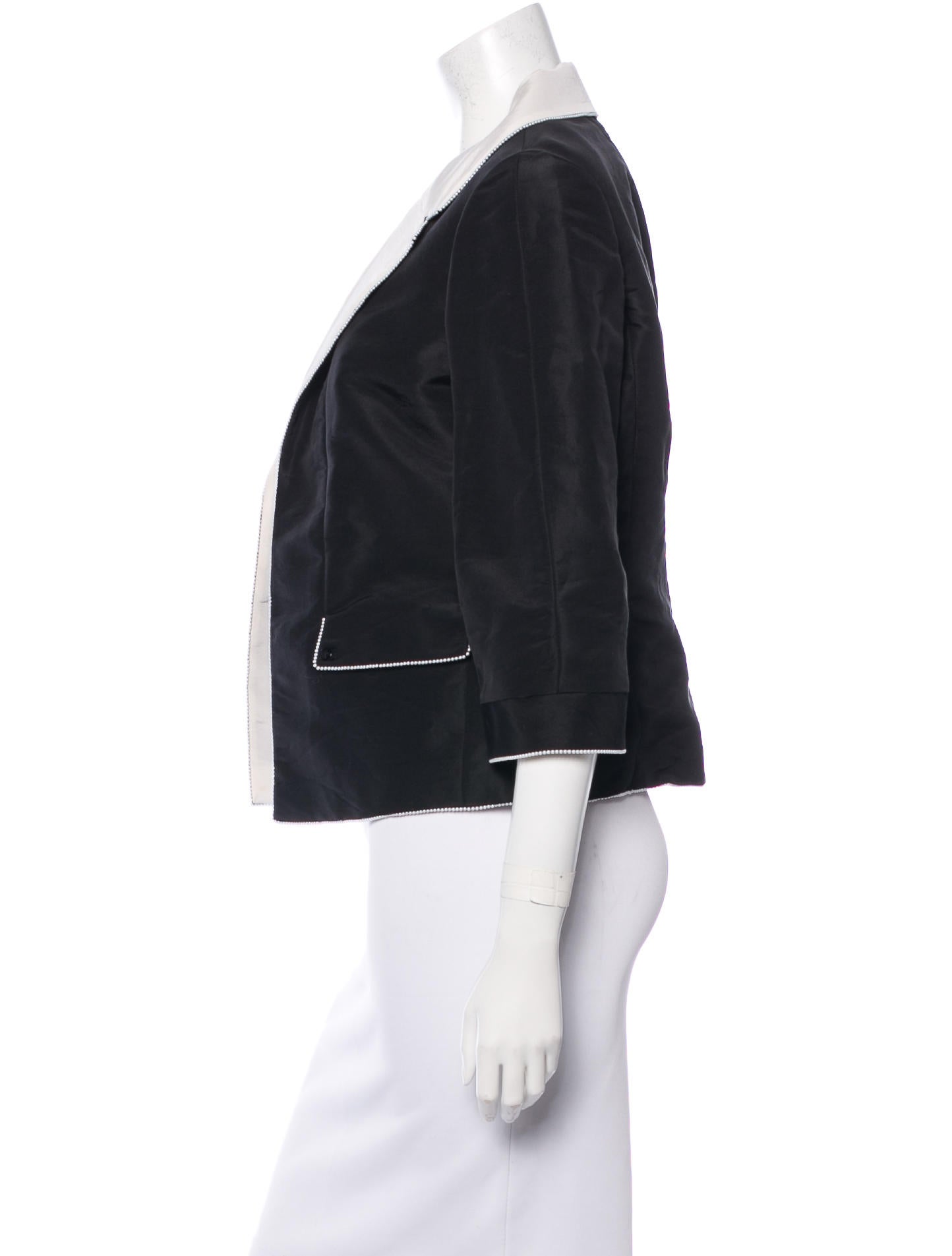 Chanel Fantasy Pearl-Trimmed Silk Blazer