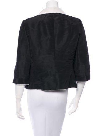Chanel Fantasy Pearl-Trimmed Silk Blazer