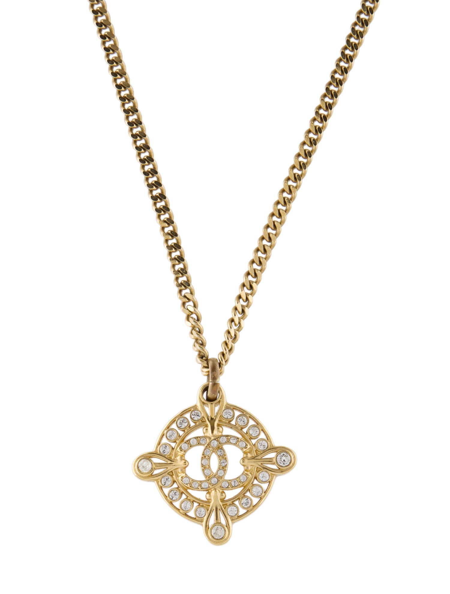 Chanel 2023 Strass CC Pendant Necklace