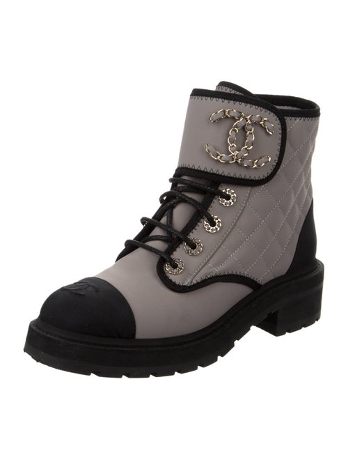 Chanel 2022 Interlocking CC Logo Combat Boots