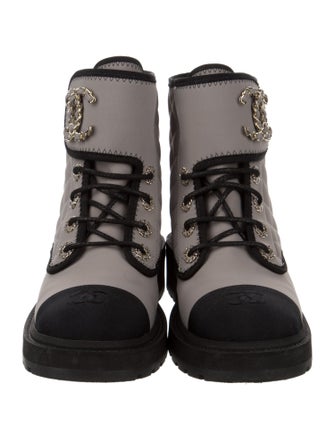 Chanel 2022 Interlocking CC Logo Combat Boots