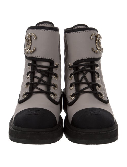 Chanel 2022 Interlocking CC Logo Combat Boots
