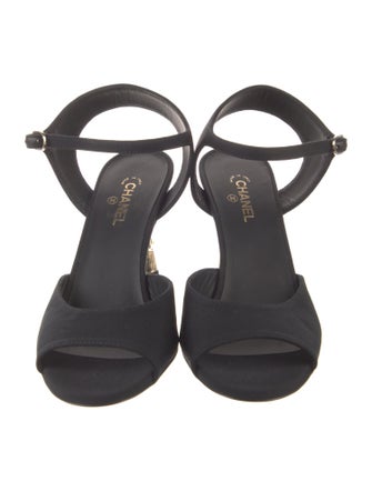 Chanel Interlocking CC Logo Canvas Sandals