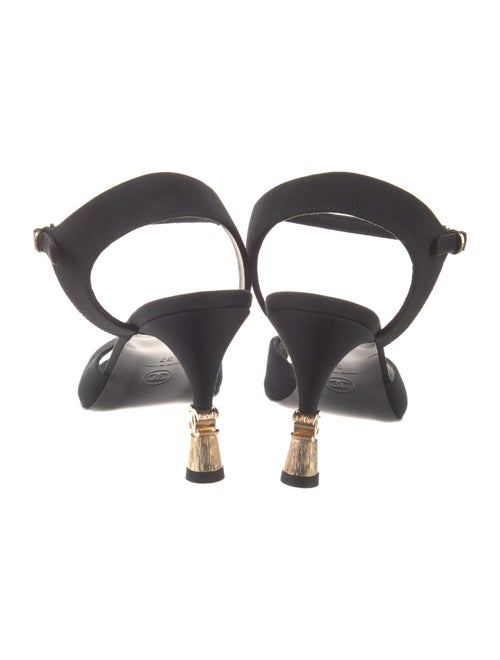 Chanel Interlocking CC Logo Canvas Sandals