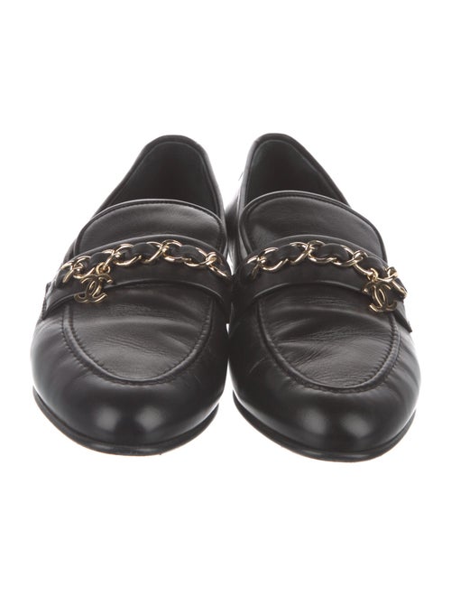 Chanel Interlocking CC Logo Lambskin Loafers