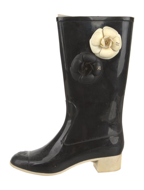 Chanel Vintage Interlocking CC Logo Rain Boots