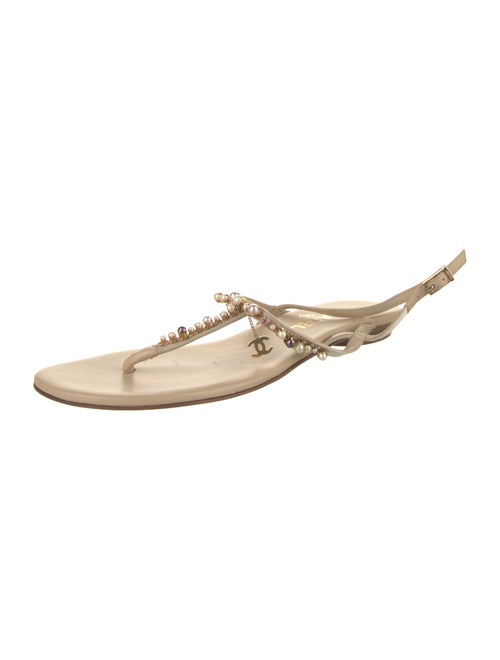 Chanel Interlocking CC Logo Leather Slides