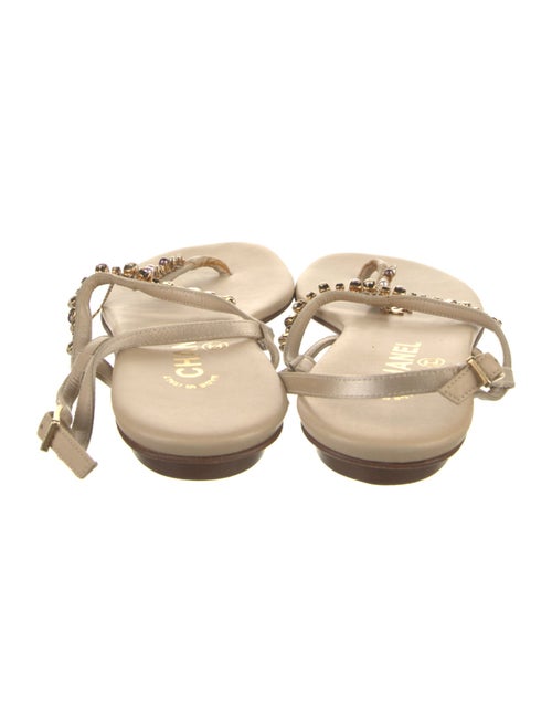 Chanel Interlocking CC Logo Leather Slides