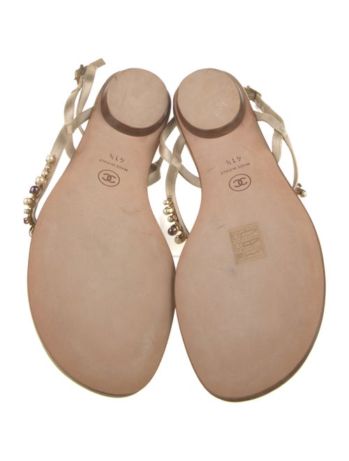 Chanel Interlocking CC Logo Leather Slides