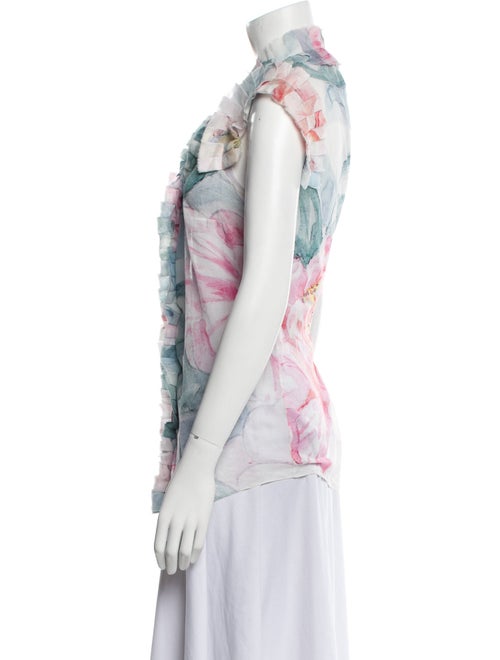 Chanel 2013 Floral Print Button-Up Top