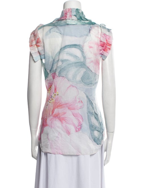 Chanel 2013 Floral Print Button-Up Top