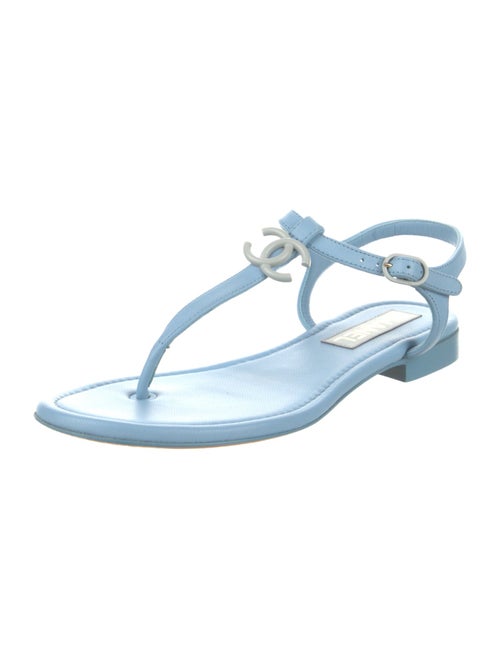 Chanel 2023 Interlocking CC Logo T-Strap Sandals