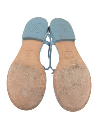 Chanel 2023 Interlocking CC Logo T-Strap Sandals