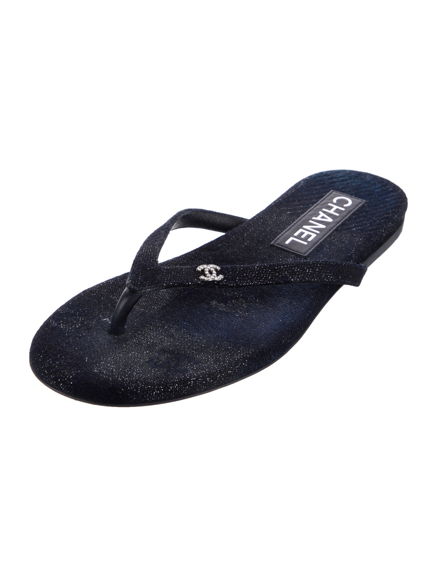 Chanel 2024 Interlocking CC Logo Flip Flops