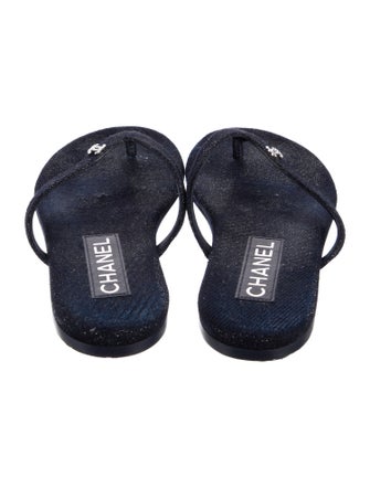 Chanel 2024 Interlocking CC Logo Flip Flops
