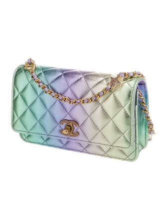 Chanel 2024 Iridescent Rainbow Wallet On Chain