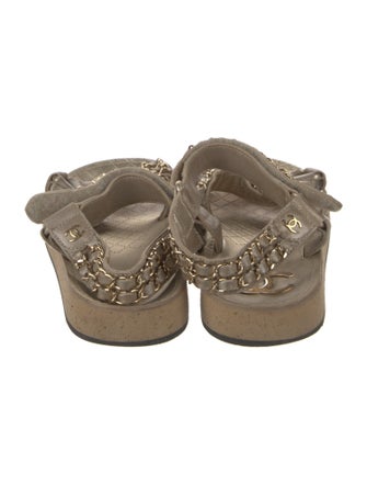 Chanel 2022 Interlocking CC Logo Slingback Sandals