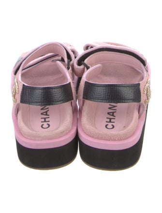 Chanel 2022 Interlocking CC Logo Slingback Sandals