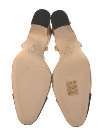 Chanel Interlocking CC Logo Leather Slingback Pumps