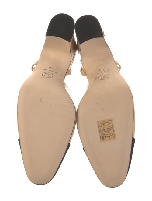 Chanel Interlocking CC Logo Leather Slingback Pumps