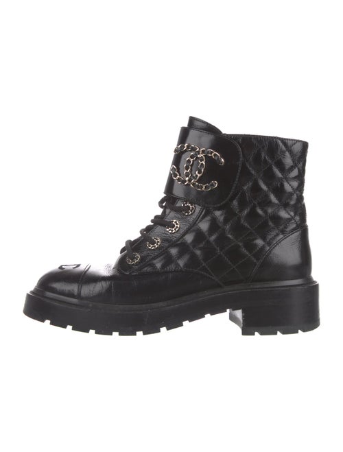 Chanel 2021 Interlocking CC Logo Combat Boots