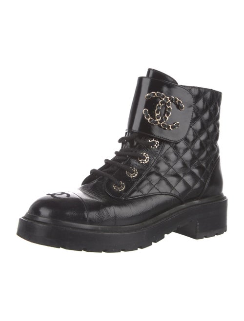Chanel 2021 Interlocking CC Logo Combat Boots