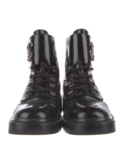 Chanel 2021 Interlocking CC Logo Combat Boots