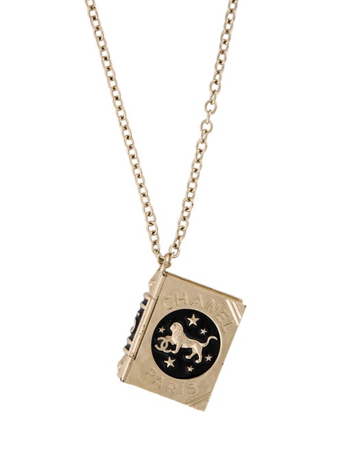 Chanel 2022 Resin Lion Book Locket Pendant Necklace